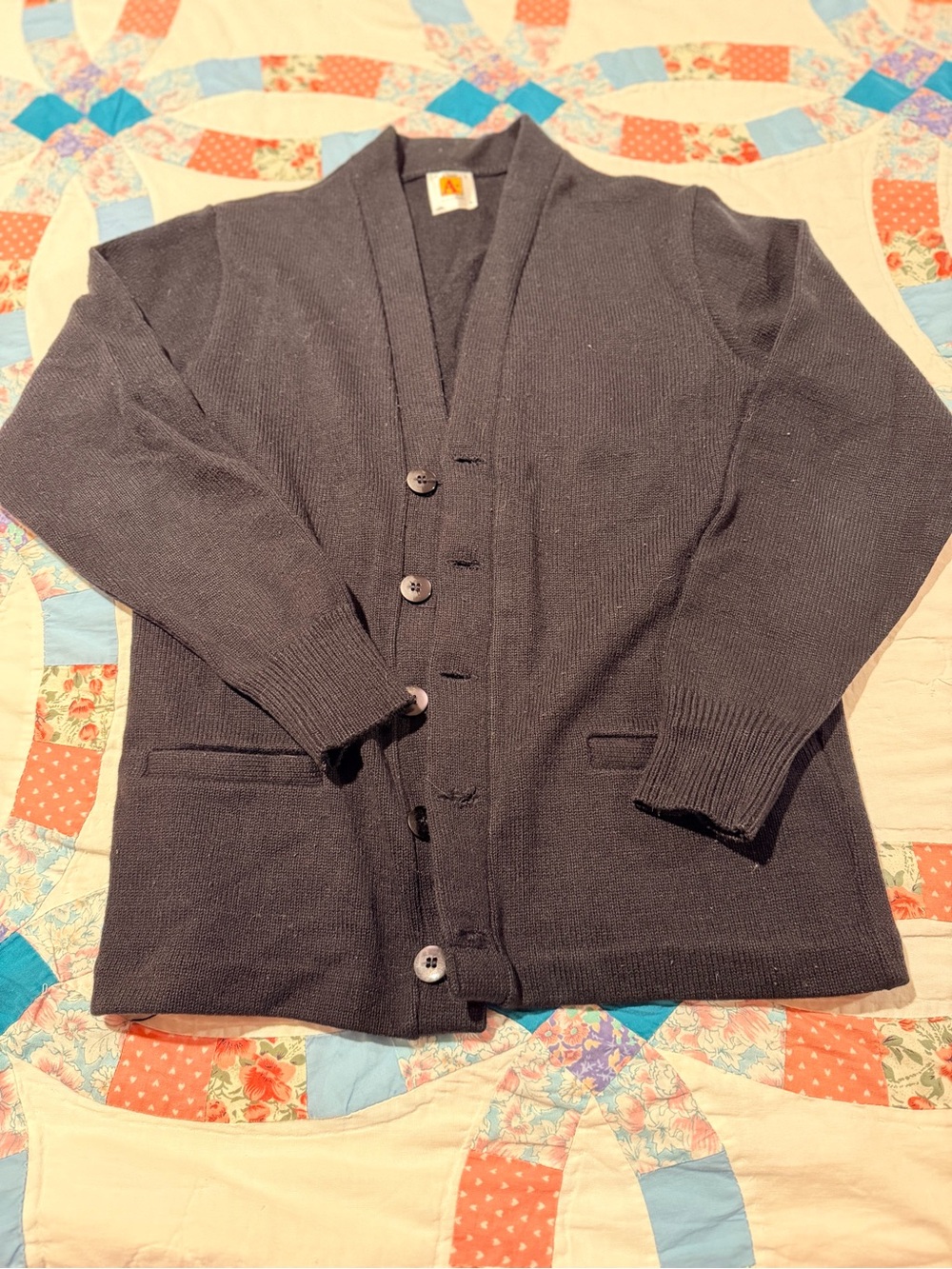 Children's Shawl Collar Cardigan Sweater - Charcoal